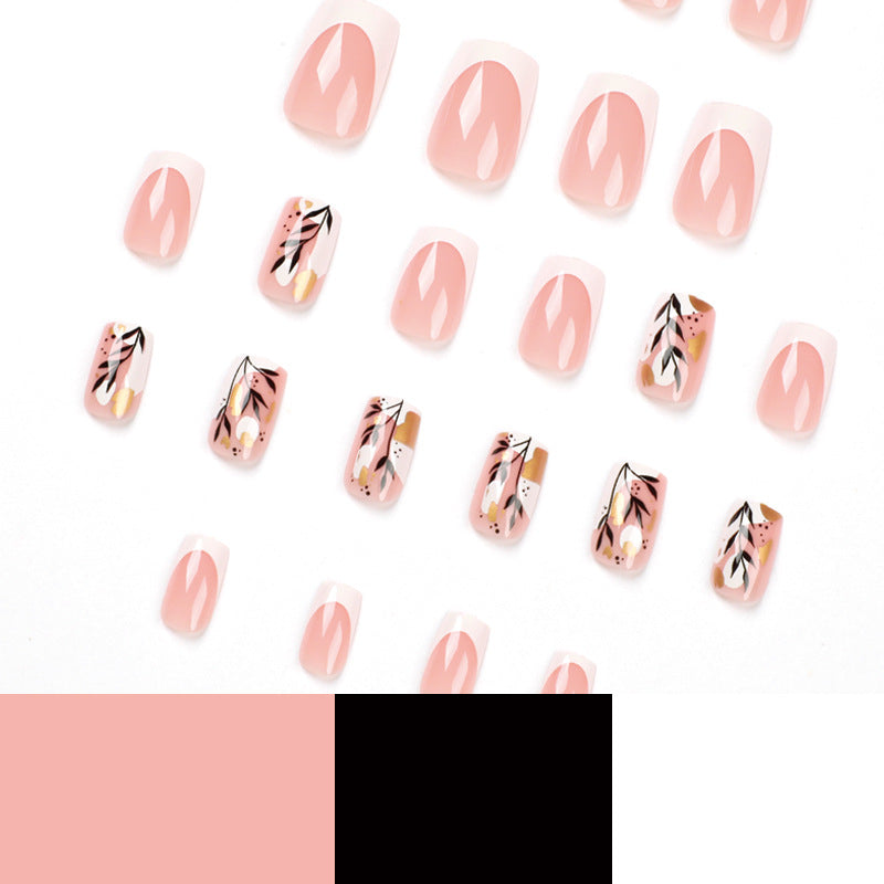 Wholesale White Edge French Gold Leaves Nail Stickers
